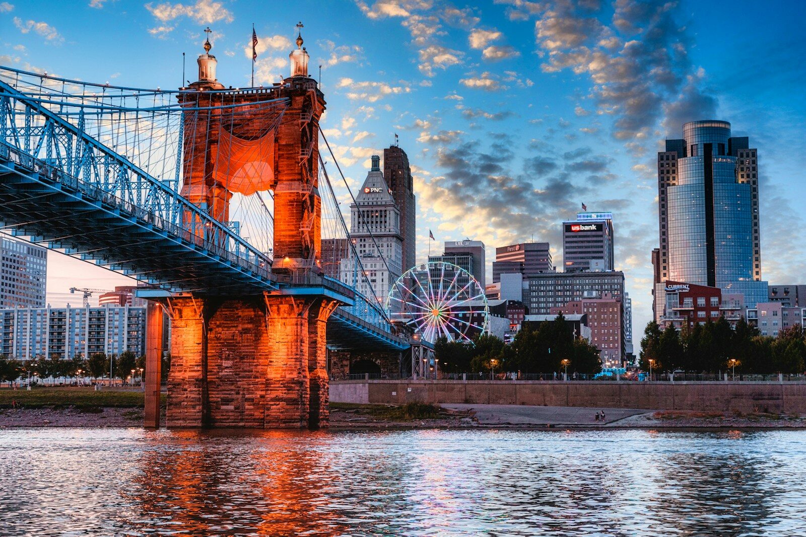 low-angle photography of Booklyn Bridge during daytime. cincinnati