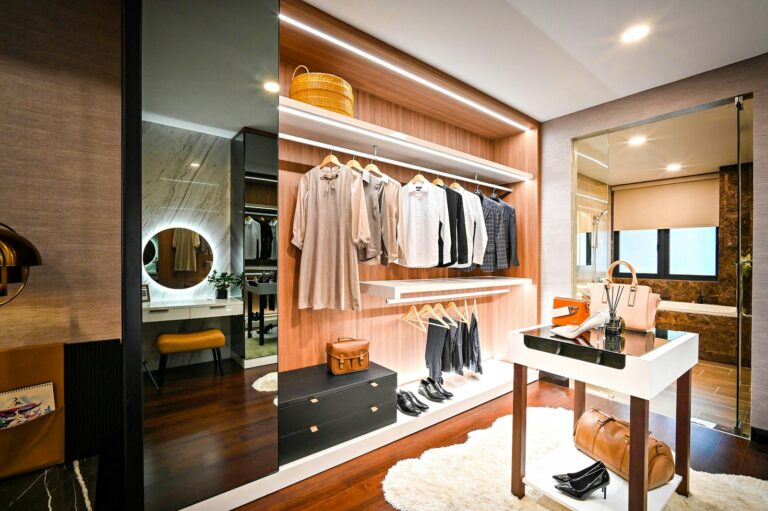 How to Build a Colorful Closet You’ll Actually Wear brown wooden table with chairs